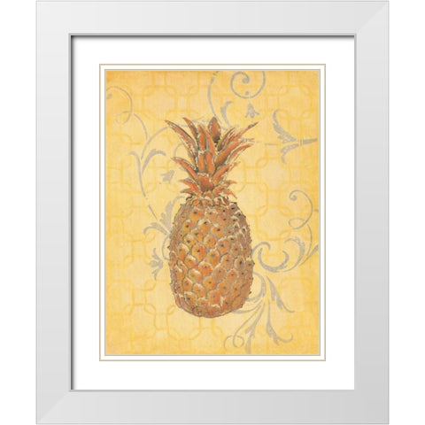 Estate Pineapple 1 White Modern Wood Framed Art Print with Double Matting by Studio M