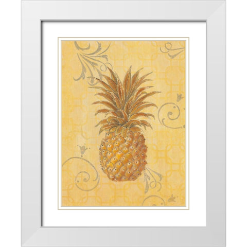 Estate Pineapple 2 White Modern Wood Framed Art Print with Double Matting by Studio M