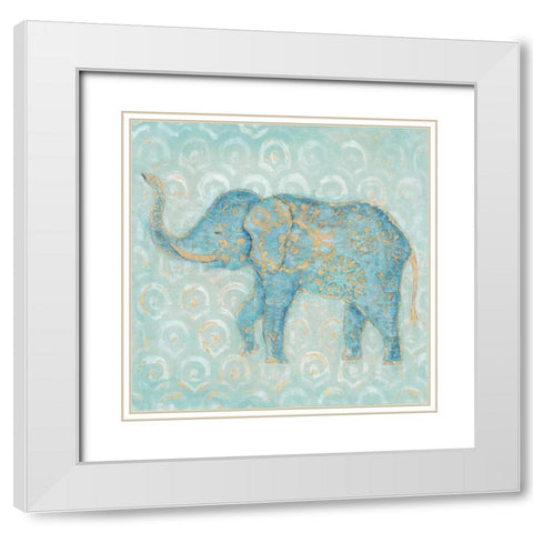 STRENGTH ELEPHANT White Modern Wood Framed Art Print with Double Matting by Studio M