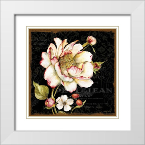 Dusk Flower 1 White Modern Wood Framed Art Print with Double Matting by Studio Rofino