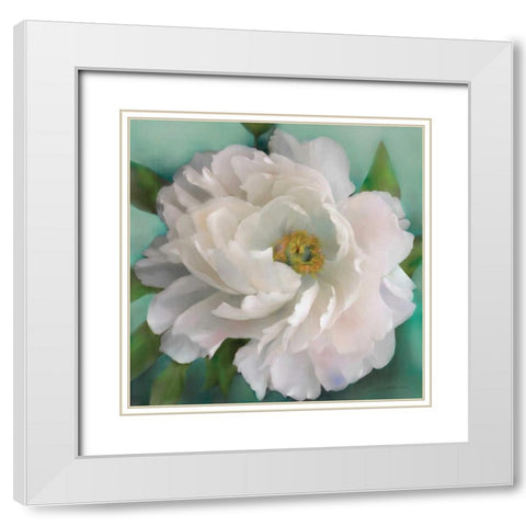 Floral Grace White Modern Wood Framed Art Print with Double Matting by Studio Rofino