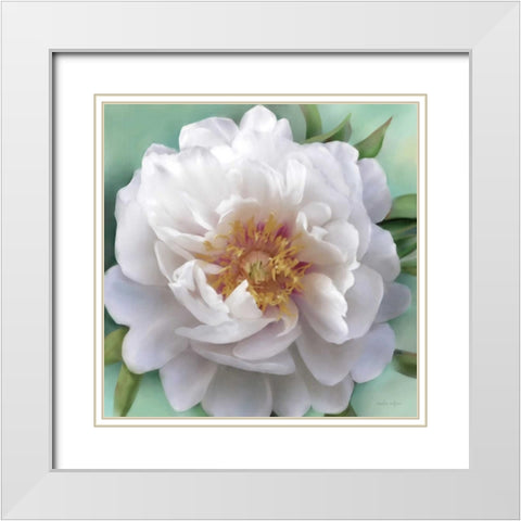 Floral Muse White Modern Wood Framed Art Print with Double Matting by Studio Rofino