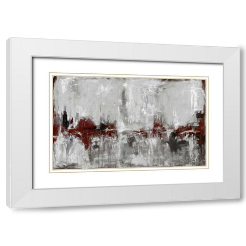 Beyond the Line 1 White Modern Wood Framed Art Print with Double Matting by Green, Elise