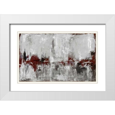 Beyond the Line 1 White Modern Wood Framed Art Print with Double Matting by Green, Elise