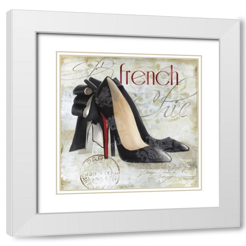 Paris Soles 1 White Modern Wood Framed Art Print with Double Matting by Cooper, Carlie