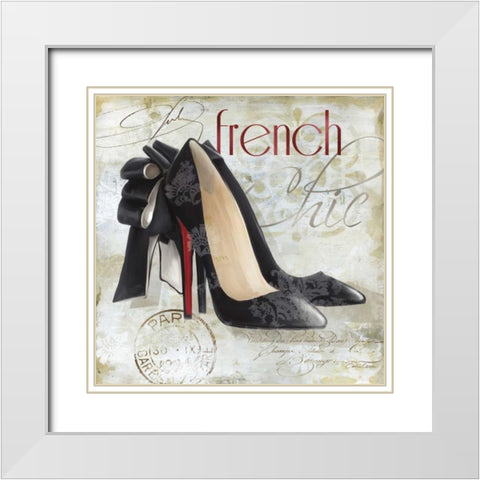 Paris Soles 1 White Modern Wood Framed Art Print with Double Matting by Cooper, Carlie