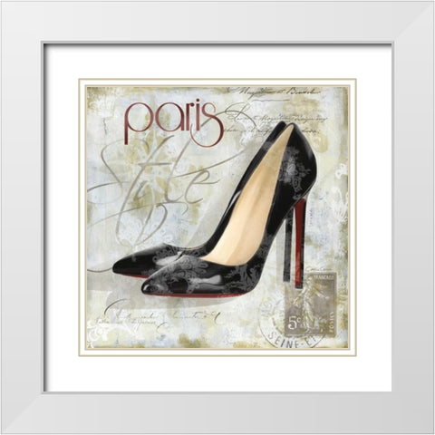 Paris Soles 2 White Modern Wood Framed Art Print with Double Matting by Cooper, Carlie