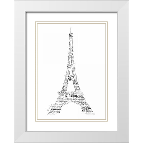As The French Say-Eiffel Tower White Modern Wood Framed Art Print with Double Matting by De Lauzun, Marion
