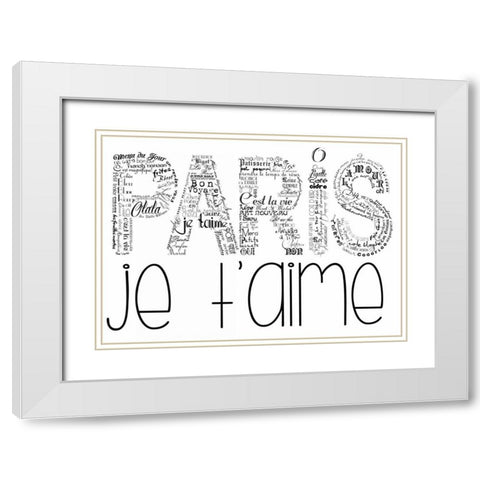 As The French Say-Paris White Modern Wood Framed Art Print with Double Matting by De Lauzun, Marion