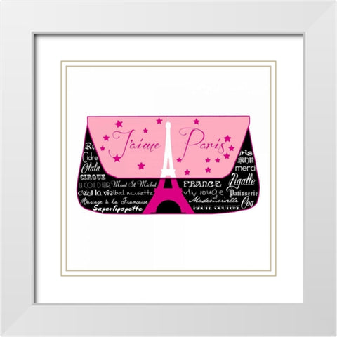 Black Paris Purse White Modern Wood Framed Art Print with Double Matting by De Lauzun, Marion