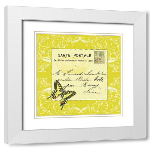 Butterfly Carte Postale Cirtrus White Modern Wood Framed Art Print with Double Matting by De Lauzun, Marion