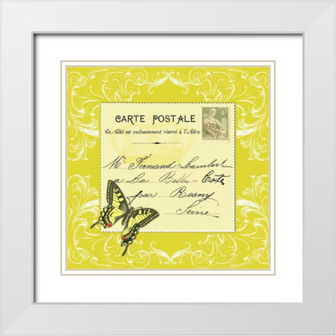 Butterfly Carte Postale Cirtrus White Modern Wood Framed Art Print with Double Matting by De Lauzun, Marion
