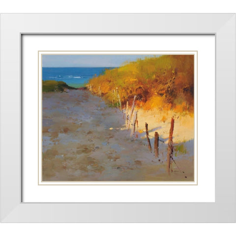 Sunset Beach  White Modern Wood Framed Art Print with Double Matting by Stefano