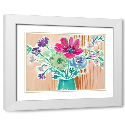 Bellas Bouquet White Modern Wood Framed Art Print with Double Matting by Sandland, Colleen