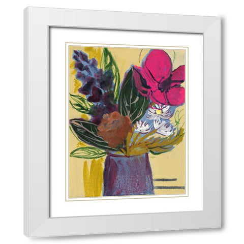 Charlottes Garden, Still Life 3 White Modern Wood Framed Art Print with Double Matting by Sandland, Colleen