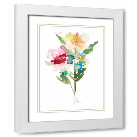 So Cheerful 1 White Modern Wood Framed Art Print with Double Matting by Sandland, Colleen