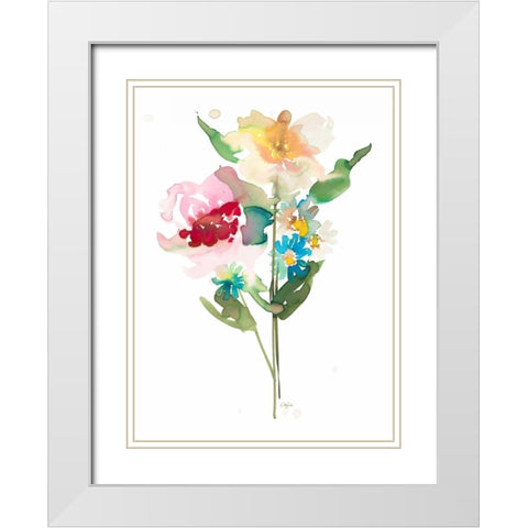 So Cheerful 1 White Modern Wood Framed Art Print with Double Matting by Sandland, Colleen