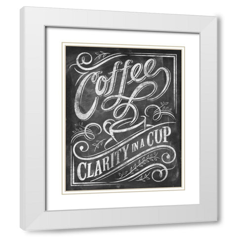 Wise Coffee 1 White Modern Wood Framed Art Print with Double Matting by Taylor, Dorothea