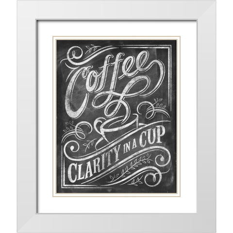 Wise Coffee 1 White Modern Wood Framed Art Print with Double Matting by Taylor, Dorothea