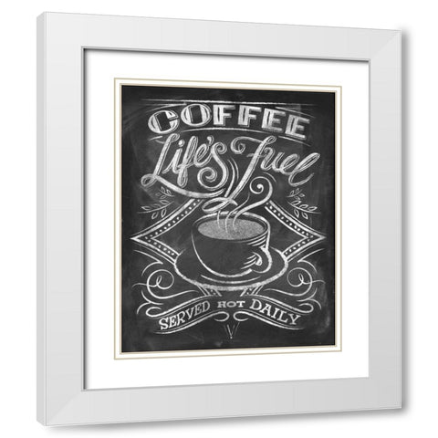 Wise Coffee 3 White Modern Wood Framed Art Print with Double Matting by Taylor, Dorothea
