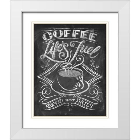 Wise Coffee 3 White Modern Wood Framed Art Print with Double Matting by Taylor, Dorothea