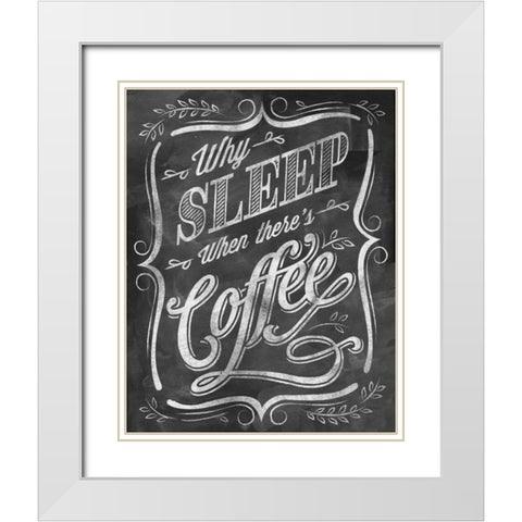 Wise Coffee 4 White Modern Wood Framed Art Print with Double Matting by Taylor, Dorothea