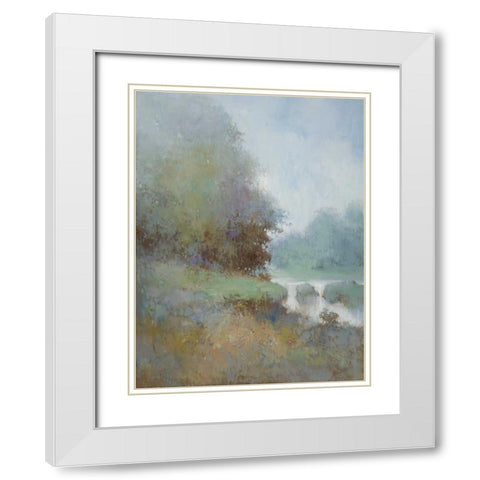 Misty Morning Fog White Modern Wood Framed Art Print with Double Matting by Zhang, Jan