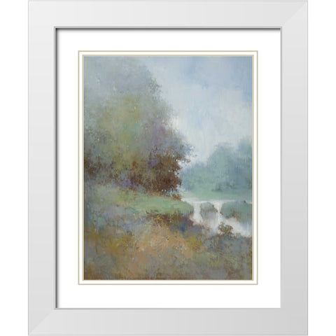 Misty Morning Fog White Modern Wood Framed Art Print with Double Matting by Zhang, Jan