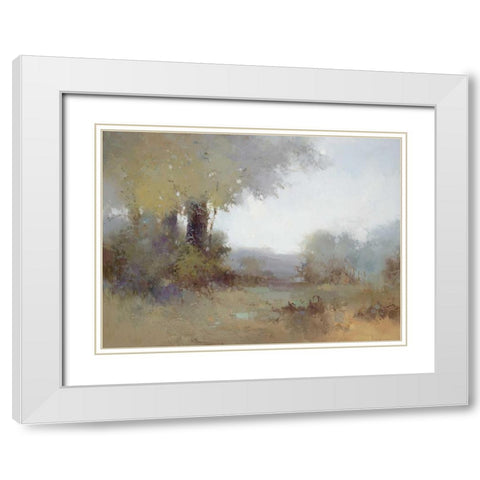 Morning View White Modern Wood Framed Art Print with Double Matting by Zhang, Jan