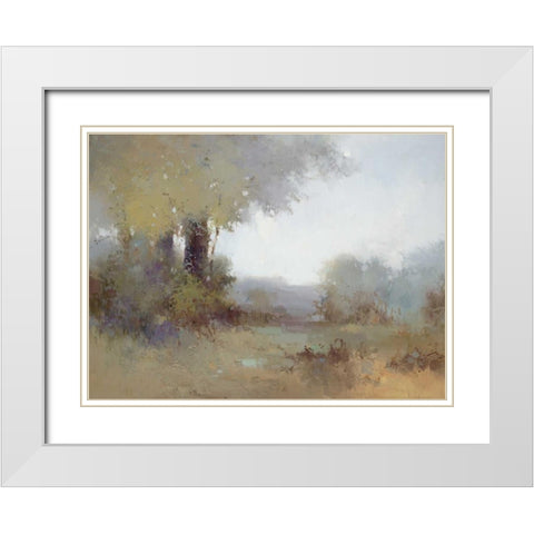 Morning View White Modern Wood Framed Art Print with Double Matting by Zhang, Jan
