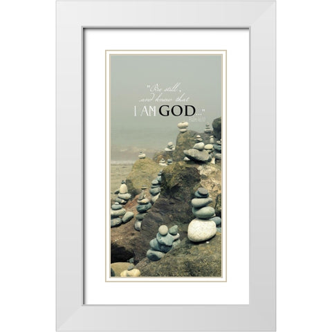 I AM God White Modern Wood Framed Art Print with Double Matting by Dickinson, Robin