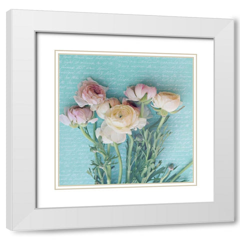 Floral Poetry White Modern Wood Framed Art Print with Double Matting by Dickinson, Robin