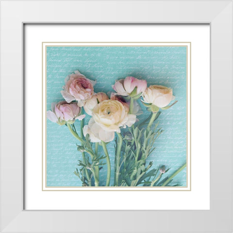 Floral Poetry White Modern Wood Framed Art Print with Double Matting by Dickinson, Robin