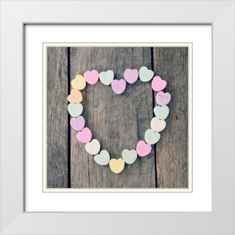 Love and Peace White Modern Wood Framed Art Print with Double Matting by Dickinson, Robin