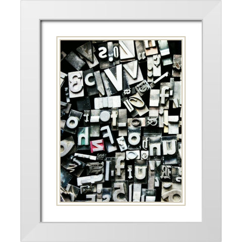 Text Blocks White Modern Wood Framed Art Print with Double Matting by Dickinson, Robin