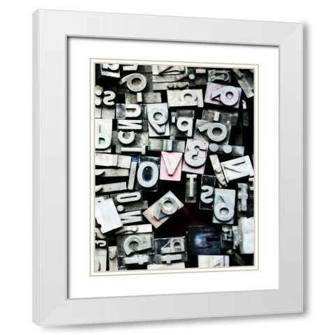 Text Block Love White Modern Wood Framed Art Print with Double Matting by Dickinson, Robin