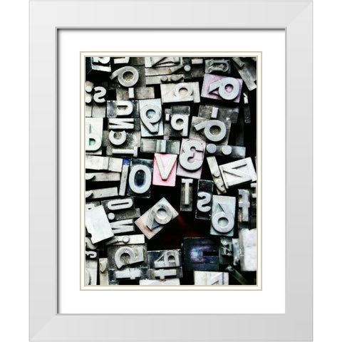 Text Block Love White Modern Wood Framed Art Print with Double Matting by Dickinson, Robin