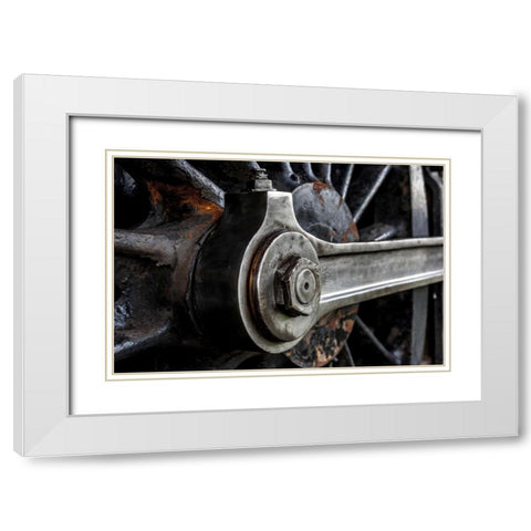 Industrial Track 1 White Modern Wood Framed Art Print with Double Matting by Mark Spowart Photography