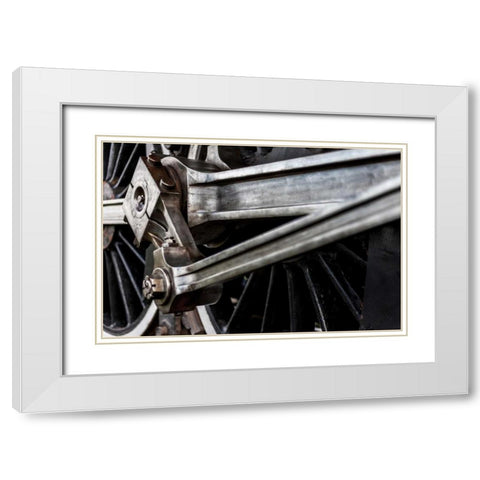 Industrial Track 3 White Modern Wood Framed Art Print with Double Matting by Mark Spowart Photography