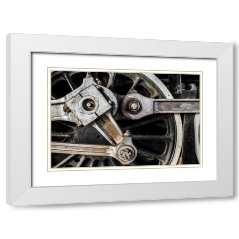 Industrial Track 4 White Modern Wood Framed Art Print with Double Matting by Mark Spowart Photography