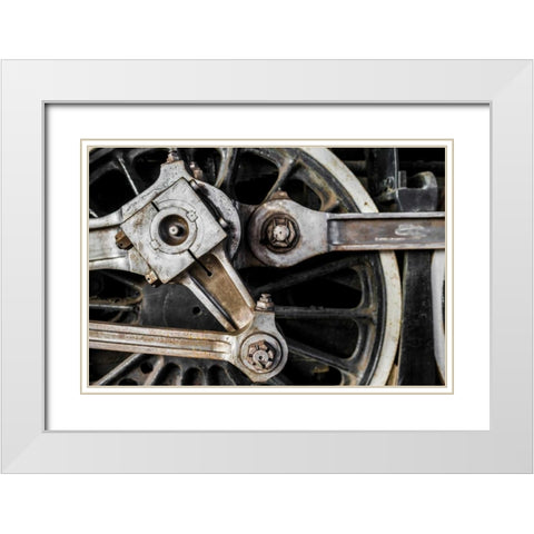 Industrial Track 4 White Modern Wood Framed Art Print with Double Matting by Mark Spowart Photography