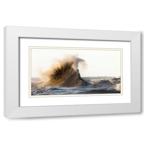 Rogue Wave White Modern Wood Framed Art Print with Double Matting by Mark Spowart Photography