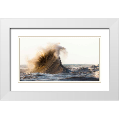 Rogue Wave White Modern Wood Framed Art Print with Double Matting by Mark Spowart Photography
