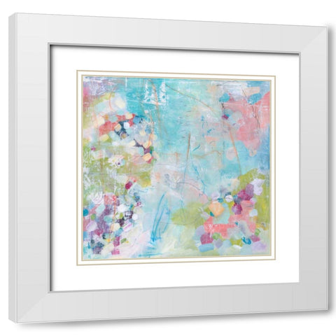 Abstract Garden White Modern Wood Framed Art Print with Double Matting by Aubrey