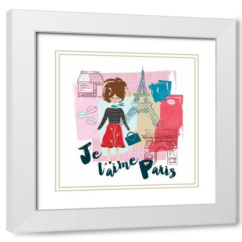 J taime Paris White Modern Wood Framed Art Print with Double Matting by Esther Bley Designs