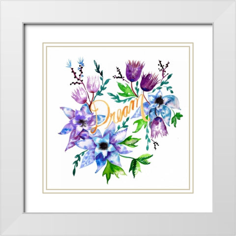 Dream, Enchanted Garden White Modern Wood Framed Art Print with Double Matting by Esther Bley Designs