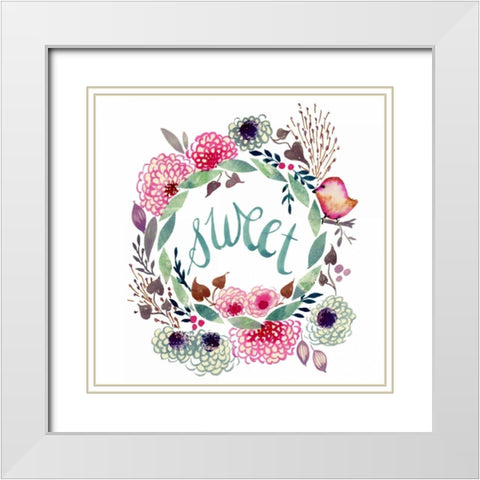Sweet! White Modern Wood Framed Art Print with Double Matting by Esther Bley Designs