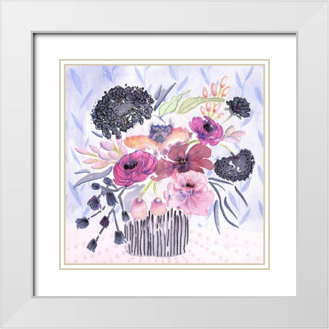 Lavender Black White Modern Wood Framed Art Print with Double Matting by Esther Bley Designs