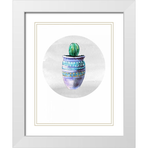 Mojave Cactus 1 White Modern Wood Framed Art Print with Double Matting by Smith, Crystal