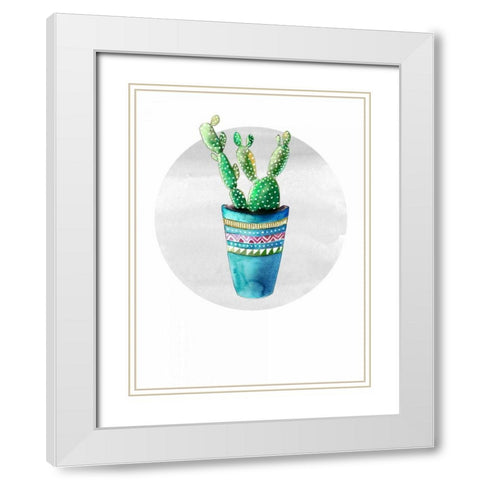 Mojave Cactus 3 White Modern Wood Framed Art Print with Double Matting by Smith, Crystal